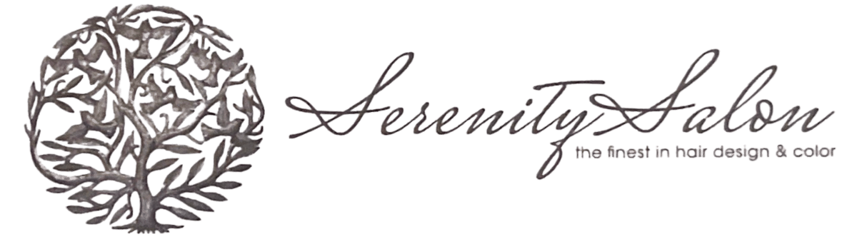 logo of serenity salon, finest in hair care and color