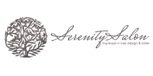 logo of serenity salon, finest in hair care and color